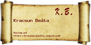 Kracsun Beáta névjegykártya